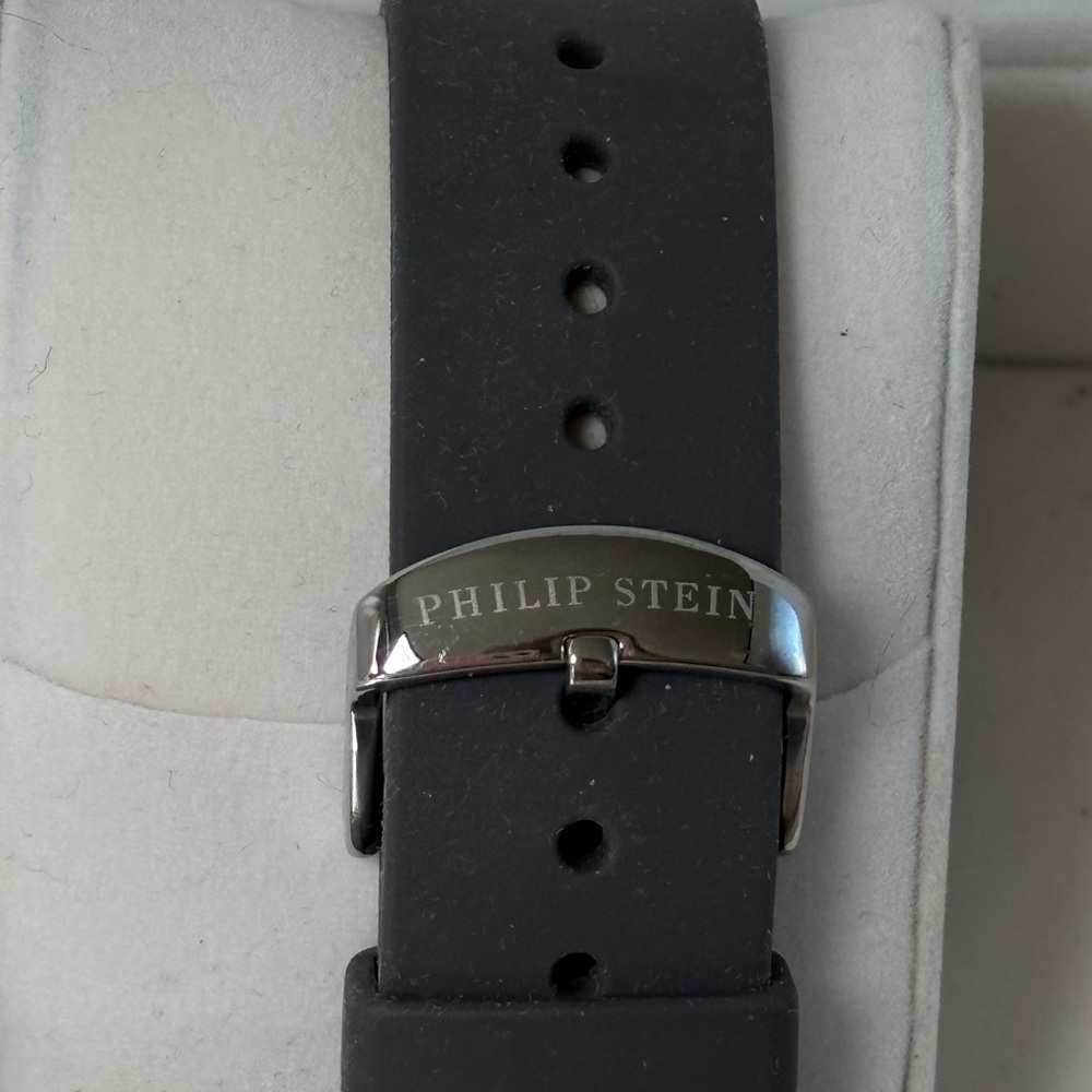 Philip Stein Silver and Black Chronograph Watch Natural Frequency Technology - Picture 5 of 10